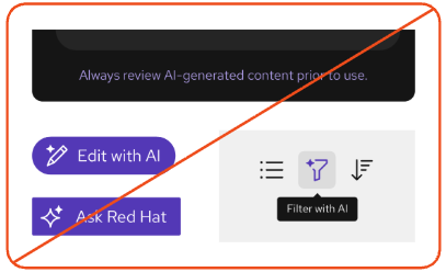 Crossed out example UI, where the button components have been colored purple