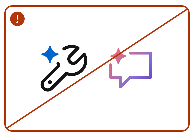 Crossed out AI troubleshooting and AI chat icons that have been re-colored