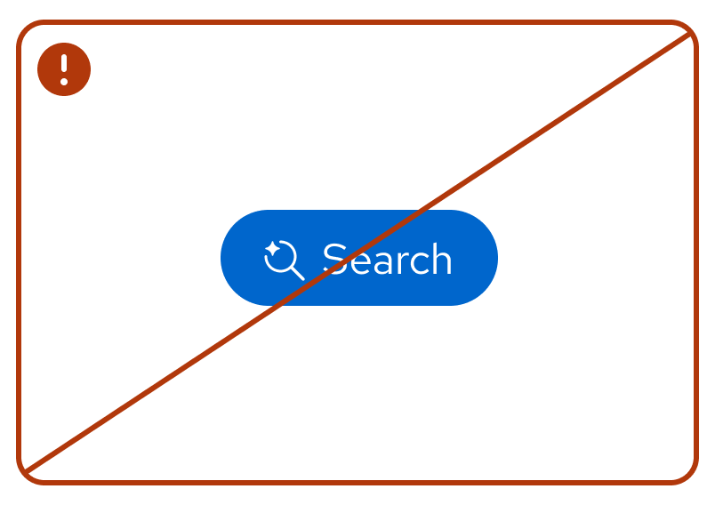 Crossed out AI search button without disclosure